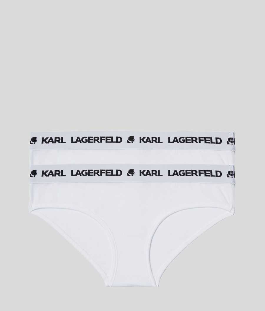 Activeren Onzorgvuldigheid cafetaria Karl Lagerfeld Underwear Stores - White Karl Logo Hipster Briefs - 2 Pack  Womens